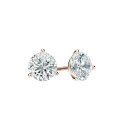 Round Cut 4.50 Carats Lab Grown Diamonds Studs Earrings Rose Gold 14K