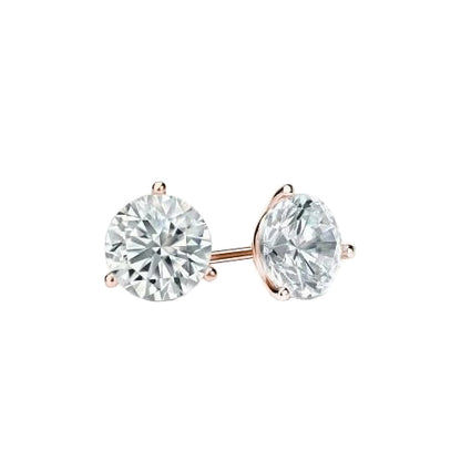 natural round diamond 4.50ct earring front view