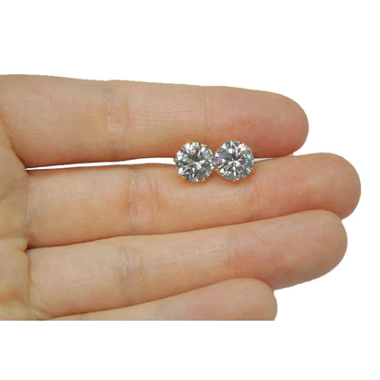 Products Round Cut Diamond Lady Stud Earring Yellow Gold 14K