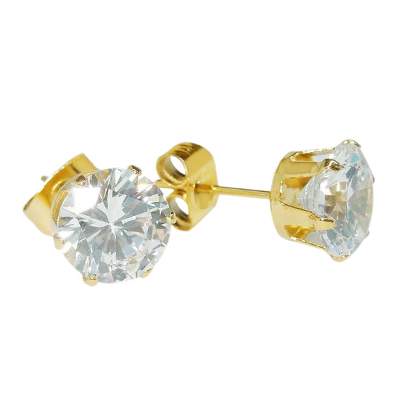 Products Round Cut Diamond Lady Stud Earring 4 Carats Gold 14K