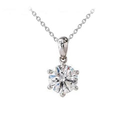 Round Cut Natural Earth Mined Diamond Necklace Pendant Fine Gold Jewelry 1 Carat