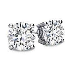 natural round diamond 2.30ct earring front view