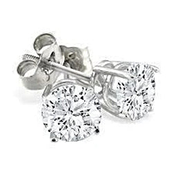 Princess Cut High Quality Unique Stud Earrings White Gold Diamond