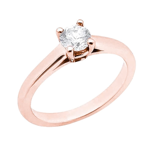 Rose White Gold    Lady’s Fancy Wedding Engagement Diamond Solitaire Ring 