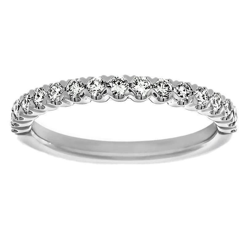 Round Diamond Comfort Fit Band Half Eternity White Gold 1 Ct.