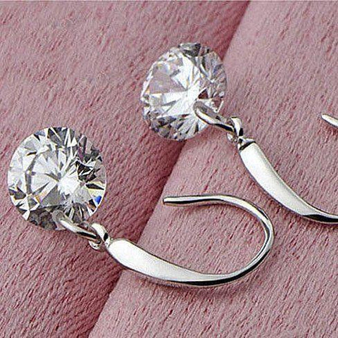 Round Diamond Drop Women Earring Solid Gold 14K Jewelry New 2.5 Ct.