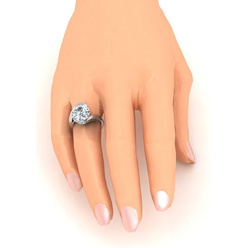 New Style Ladies Solitaire Ring Tension Like Open Side View