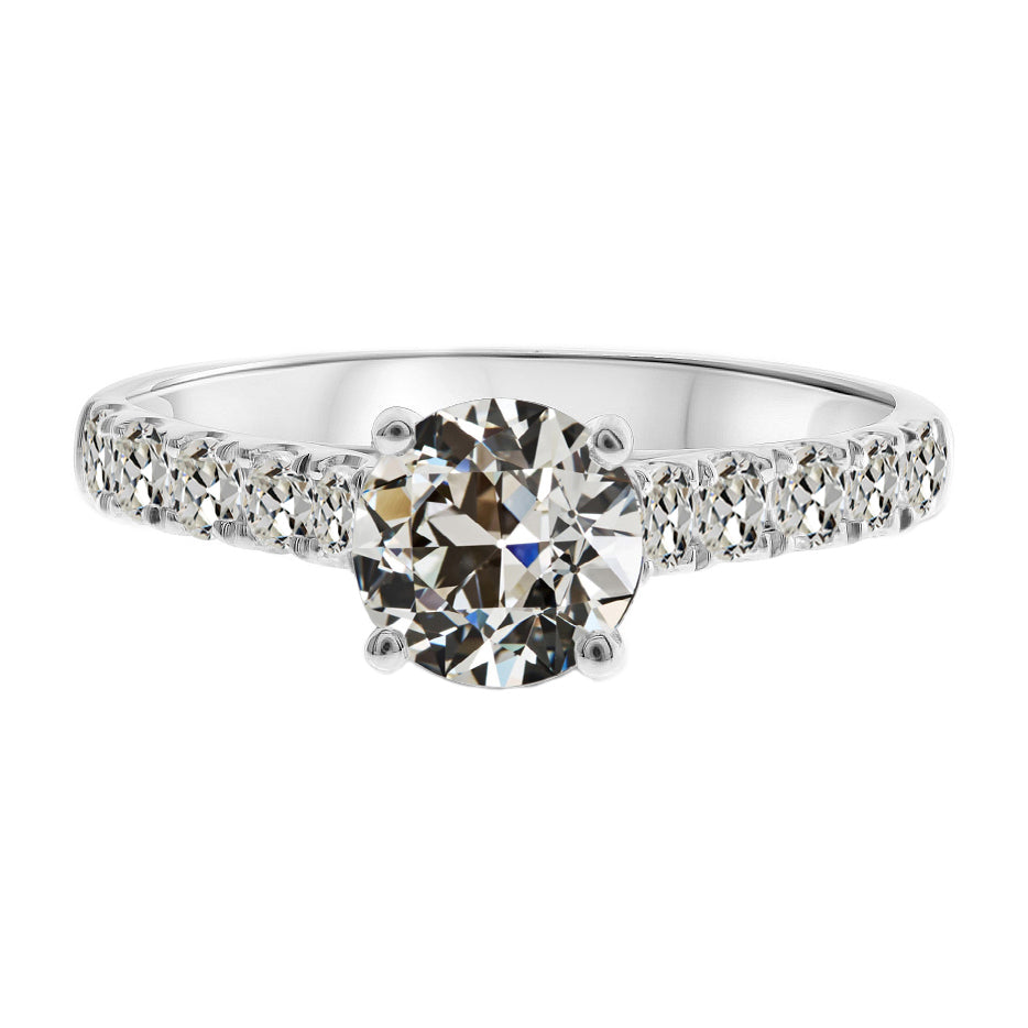 natural round diamond 3ct ring front view