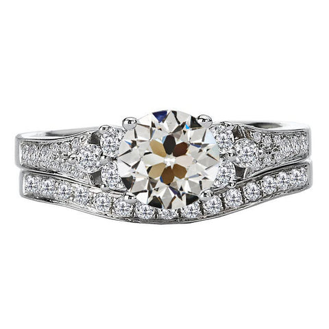 Diamond Engagement Ring Set Old Miner Prong Set