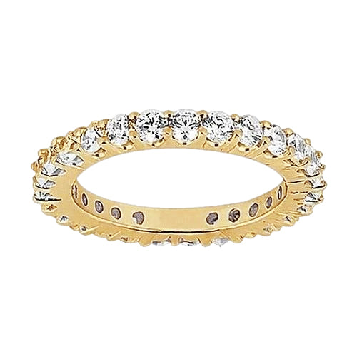 Round Natural Earth Mined Diamond Eternity Gold Yellow Womens Band 1.35 Carats New
