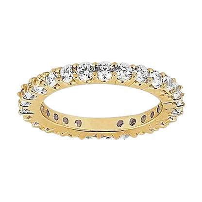 Round Natural Earth Mined Diamond Eternity Gold Yellow Womens Band 1.35 Carats New
