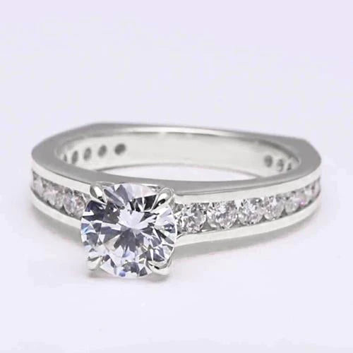 Round Diamond Euro Shank Engagement Ring