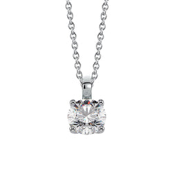 Round Diamond G Vs1 Pendant Necklace Prong Set 1.50 Carat WG 14K