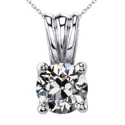 Natural Diamond Pendant 3ct - White Gold 14K