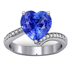 Round Diamond Light Blue Sapphire Ring 4.50 Carats Gold