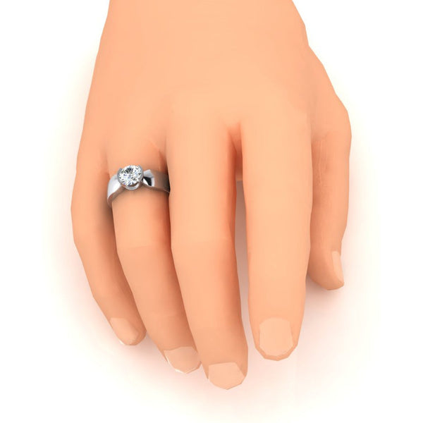 Solitaire Diamond Ring Setting 1.50 Carats Men's White Gold