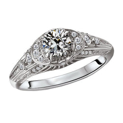 Round Earth Mined Diamond Old Cut Antique Style Engagement Ring 3 Carats