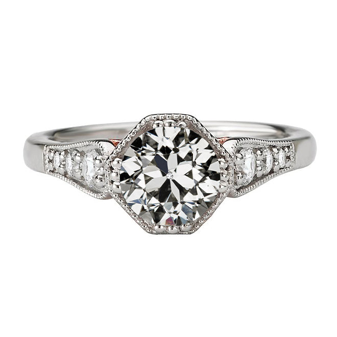 natural round diamond 2.50ct ring front view