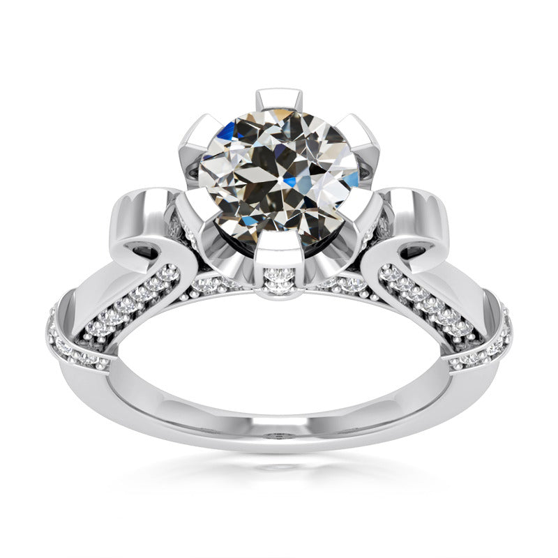 Round Diamond Old Mine Cut Fancy Ring