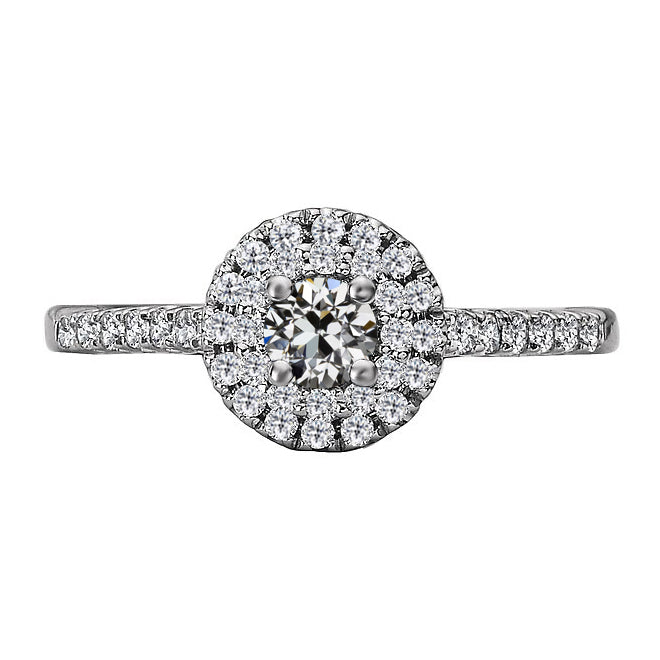 natural round diamond 2.50ct ring front view