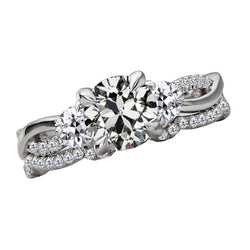 Natural Diamond Ring 3ct - White Gold 14K