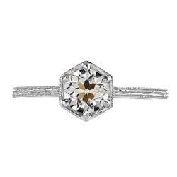 Round Diamond Old Miner Solitaire Engagement Ring 2 Carats