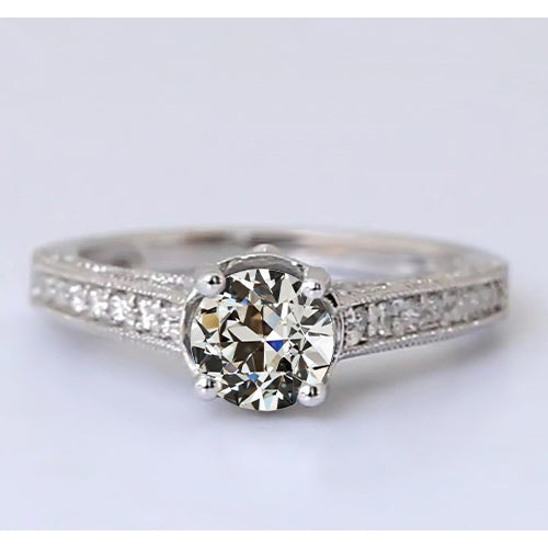 natural round diamond 2.50ct ring front view