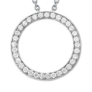 Round Diamond Pendant Necklace 1.25 Carat Without Chain White Gold 14K
