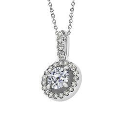 Round Diamond Pendant Necklace 1.50 Ct. Without Chain White Gold 14K