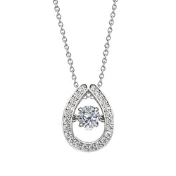 Round Diamond Pendant Necklace 2 Ct Solid White Gold 14K Jewelry
