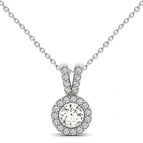 Round Diamond Pendant Necklace Without Chain 1.25 Carat Solid Gold 14K