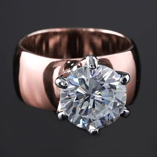 Two Tone Solitaire Ring