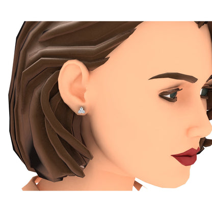 Small Diamond Stud Earrings Round Cut 0.85 Carats