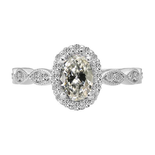 natural round diamond 5ct ring front view