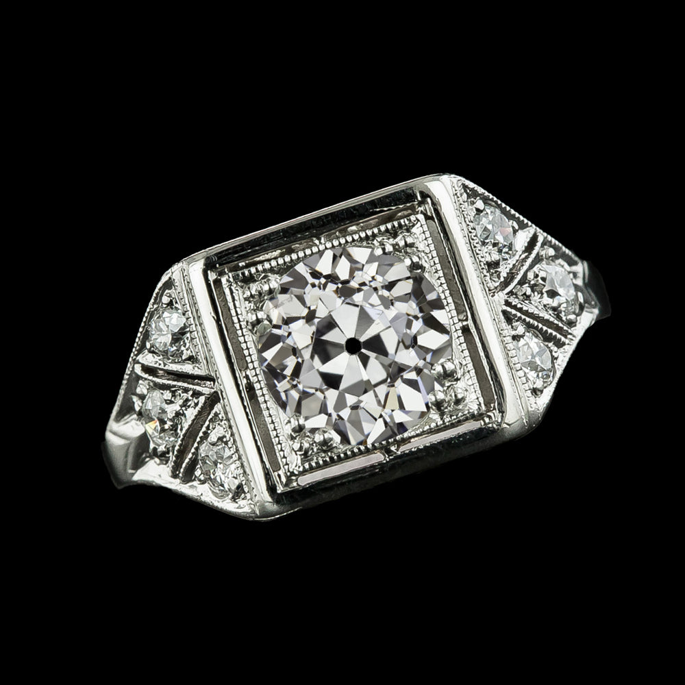 Round Engagement Ring Old Miner Diamonds