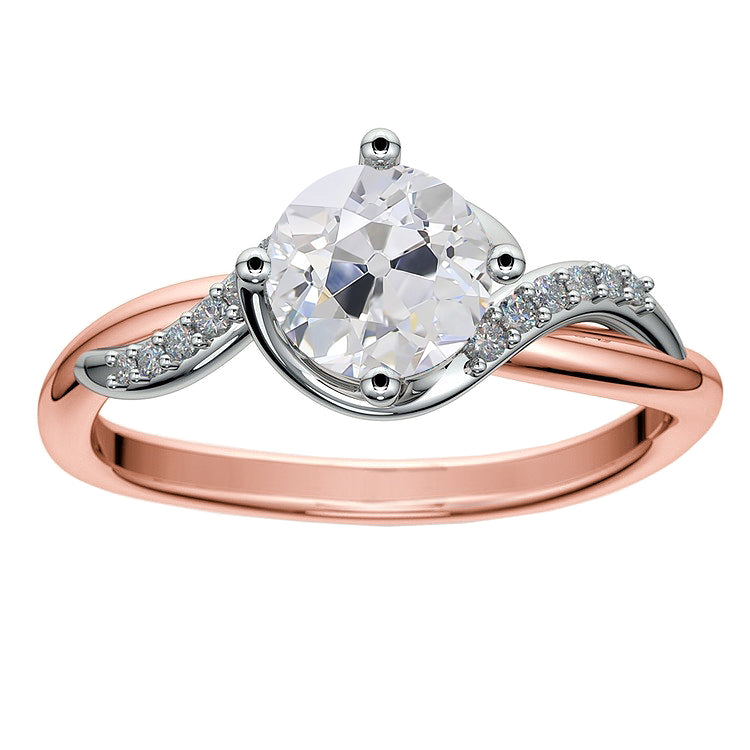 natural round diamond 3.50ct ring front view