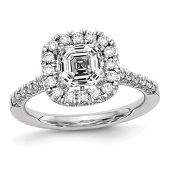 Round Halo Asscher Natural Earth Mined Diamond Wedding Ring With Accents 4.20 Carats Gold