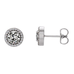 Round Halo Mined Natural Real Diamond ( Not Lab Grown ) Old Cut Stud Earrings Prong Set 2.50 Carats