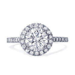 Round Halo Diamond Wedding Ring 2.25 Ct.