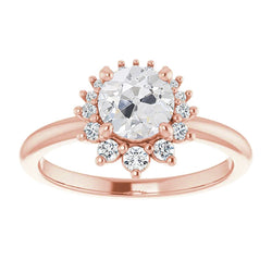 Round Halo Engagement Ring Old Miner Real Natural Earth Mined Diamonds 3.25 Carats Jewelry