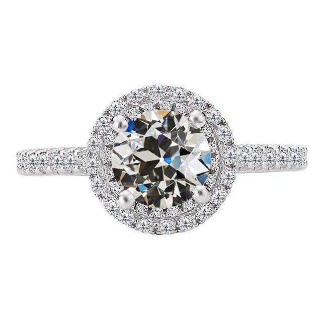 natural round diamond 4ct ring front view