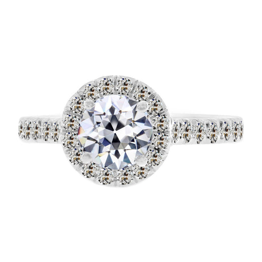 natural round diamond 3.50ct ring front view
