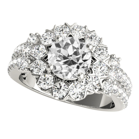 natural round diamond 5.50ct ring front view