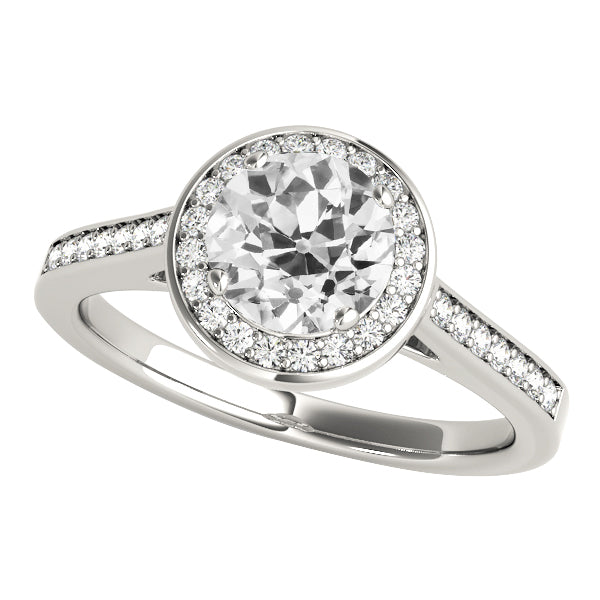 Round Halo Ring Old Miner Diamonds
