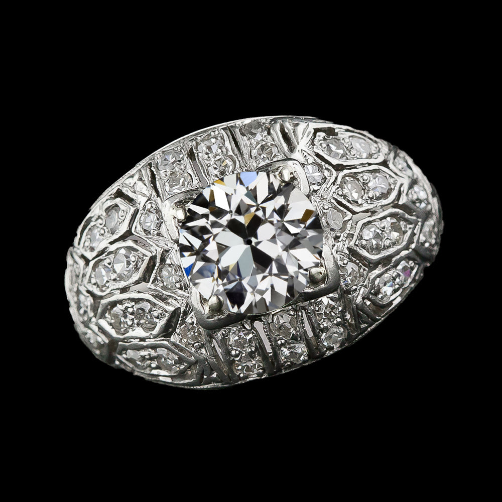 natural round diamond 3.75ct ring front view