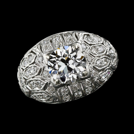 natural round diamond 3.75ct ring front view