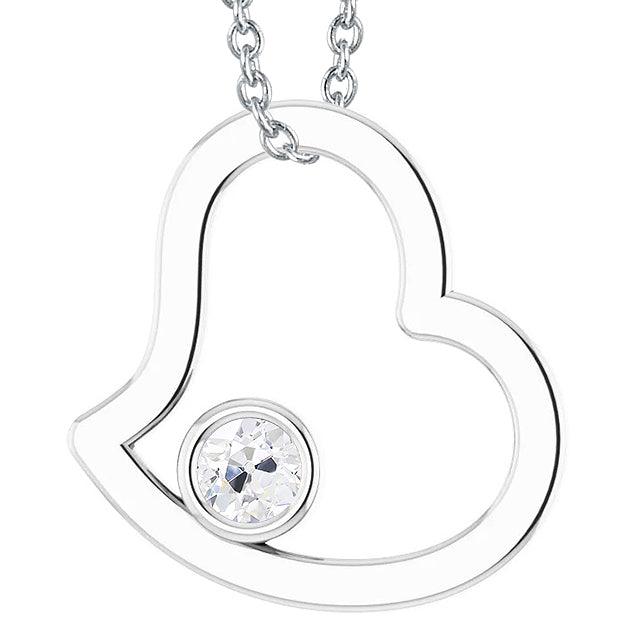 Old Miner Cut Bezel Set Diamond Pendant