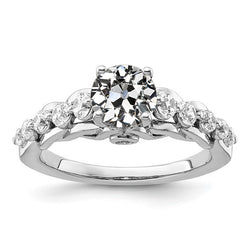 Round Old Cut Natural Earth Mined Diamond Anniversary Ring 3 Carats Ladies Jewelry