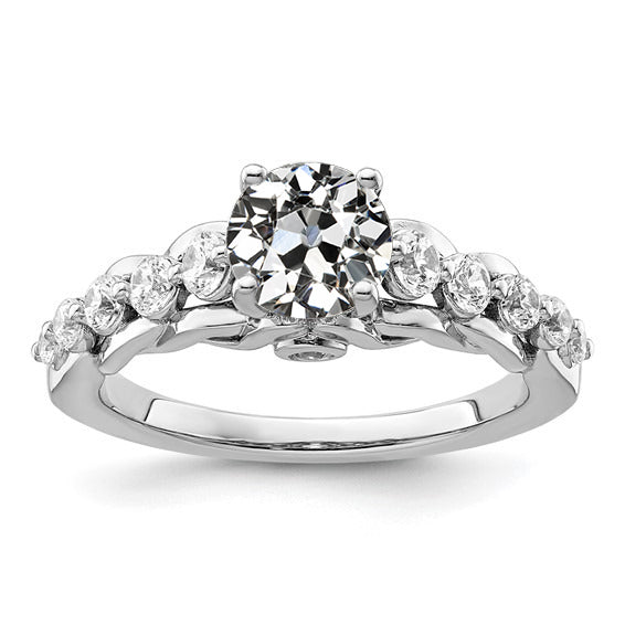 White Gold Round Old Cut Diamond Anniversary Ring