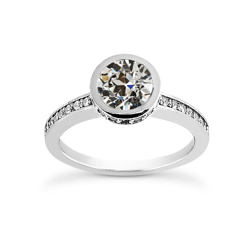 Round Old Cut Diamond Engagement Ring 